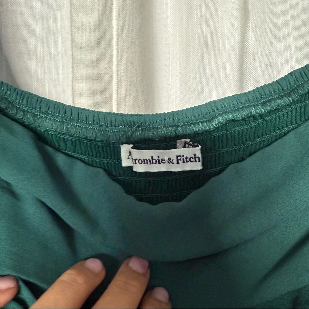 Abercrombie & Fitch Green Long Sleeve Mini Dress SP - Picture 4 of 8